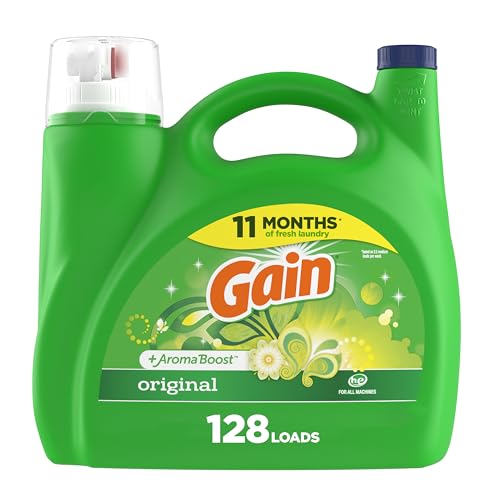 Gain + Aroma Boost Liquid Laundry Detergent, Original Scent, 128 Loads, 184 fl oz, HE Compatible