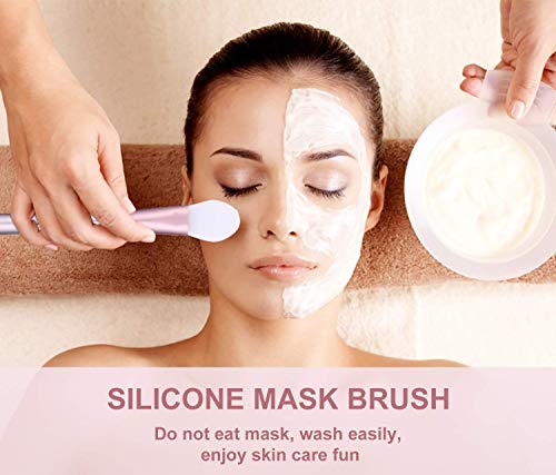 JPNK Makeup Brush Set, 16 Makeup Brushes,3PCS Silicone Facial Mask Brush Face Mask Brush Soft Silicone Facial Mud Mask Applicator (Purple)