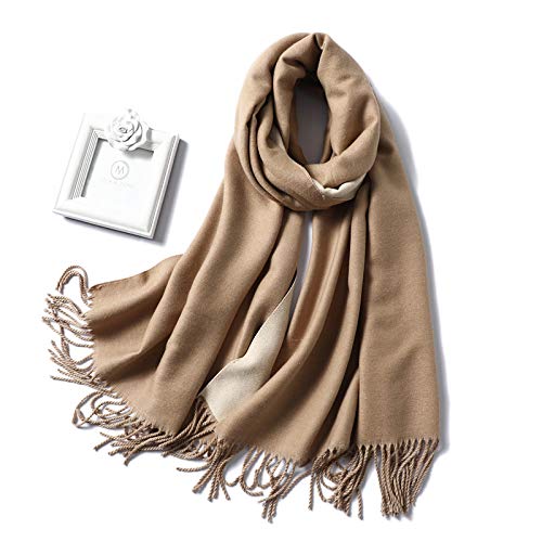 Bufanda extra grande, bufanda cálida para mujer con borla, mantón, estola larga para novia, regalo de Navidad, 200 x 65 cm, Estilo 4