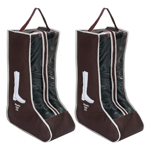 2 bolsas para botas de equitación para guardar botas, bolsa de viaje con asa superior, bolsa para zapatos de viaje, botas de equitación para mujer, bolsa para botas de esquí (marrón)