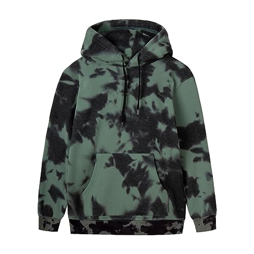 LittleSpring Men's Tie Dye Hoodies with Fleece Lined Pullover