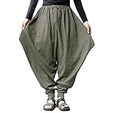 ORANDESIGNE Herren Haremshose Mode,Männer Aladinhose Pluderhose Yoga Goa Hosen Sarouel Baggy Freizeithose A Grün 3XL