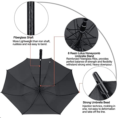 G4Free 54/62/68 cala automatyczny parasol golfowy bardzo duży oversize Parasol duży XXL podwójny baldachim wentylowany wiatroszczelny wodoodporny kij parasole
