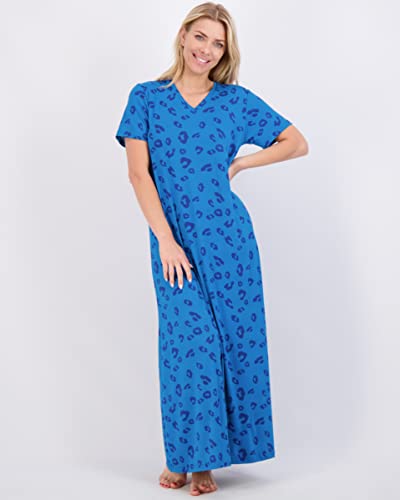 3 Pack: Womens Short Sleeve Maxi Crew V-Neck Nightgown Long Soft Nightshirt Women Night Gowns Nightdress Sleep Lounge House Dress Sleepwear Pajama Tops Pjs Sexy Sleeping Ladies Pj Floor - Set 8, Xl #TOP1