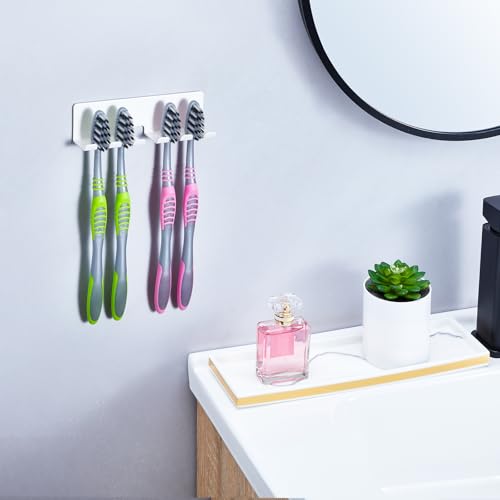GGQ Zahnbürstenhalter Elektrische Zahnbürste - Zahnbürstenhalter Wand Ohne Bohren, Aufsteckbürsten Halter, Elektrische Zahnbürste Halterung, Selbstklebend Zahnbürstenkopf Halter (Weiß, Groß) 5