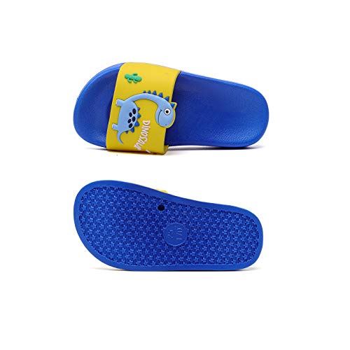 Memon Toddler Little Kids Dinosaur Beach/Pool/Shower Slides/Anti-Skid Home Bath Slippers/Cute Summer Outdoor Shoes For Girls And Boys(2013A-Blu-16) #TOP4