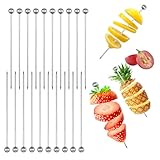 Cocktailspieße aus Edelstahl, 20 Stück Wiederverwendbare Cocktail Spieße Obststicks Spieße für Fingerfood Cocktail Picks für Geburtstag, Party, Barbecue, Hochzeit