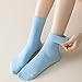 SRYL womens Super soft Combed cotton socks 3-Pairs,(Multicolor may choose) C310 (3 pairs-Light blue)