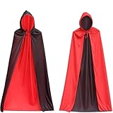 [Ayoii] ハロウィンマント 仮装用マント コスチューム ドラキュラ変装 死神 吸血鬼 ロング ハロウィン ブラック 肩下約140㎝ フード付き ハロウイン仮装 コスプレ衣装 悪魔 魔法師 リバーシブル 文化祭 学園祭 コスプレ ハロウィーン フリーサイズ 大人用 男女兼用 cosplay
