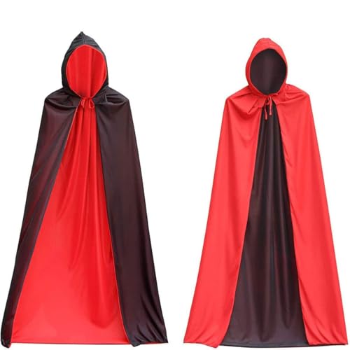 [Ayoii] ハロウィンマント 仮装用マント コスチューム ドラキュラ変装 死神 吸血鬼 ロング ハロウィン ブラック 肩下約140㎝ フード付き ハロウイン仮装 コスプレ衣装 悪魔 魔法師 リバーシブル 文化祭 学園祭 コスプレ ハロウィーン フリーサイズ 大人用 男女兼用 cosplayの商品画像（Amazon）