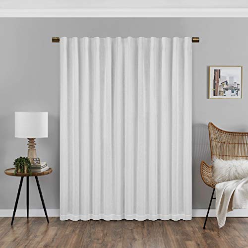 Eclipse Nora Solid Modern 100% Blackout Thermal Rod Pocket Window Curtain For Bedroom Or Living Room (1 Panel), 50 In X 95 In, White #TOP1