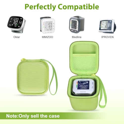 Image of XANAD Hard Case for Oklar /MMIZOO /Medline /IPROVEN Wrist Blood Pressure Cuff Monitor Within Size 4'' x 3'' x 3'',Green