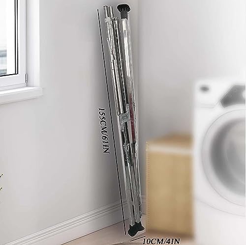 Portable Stainless Steel Clothes Drying Rack - Tripod, Foldable, Space-Saving, Adjustable, Floor Standing, Rotating Laundry Drying Rack for Indoor & Outdoor Use