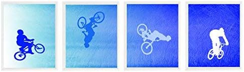 BMX Bike Art, Boy Bedroom Art, Teenage Boy, Boy Room Decor, Trick Bike, BMX Decor, Boy Room Art, Blue, Boy Birthday Gift, Teen Boy Bedroom