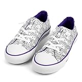Timesgo Little Big Boys & Girls Painting Sneakers, Toddlers DIY Gifts For Childrens' Birthday, School Day，Creative Painting Shoes For Kids, White Flat Shoes For Running, Kid Sneakers, With Six Markers