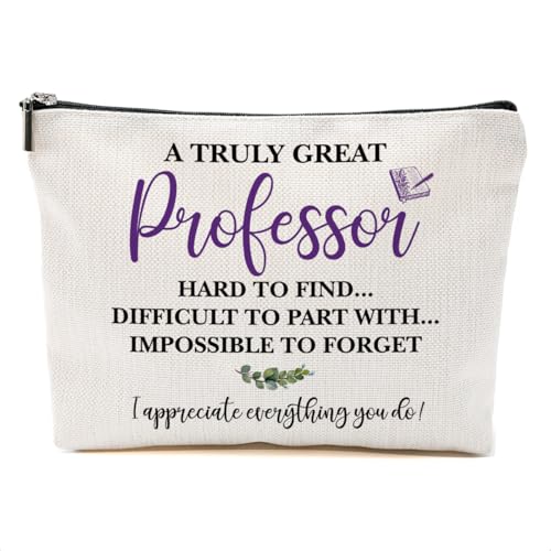 DHKG Professor Gifts for Women Appreciation Makeup Bag, Thank You Gift for Instructor Professor Mentor Cosmetic Bags Christmas Retirement Present for Coach Preceptor Graduation Travel Cosmetic Pouch