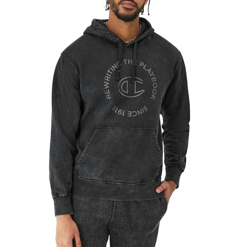 Champion Men's Hoodie, Mineral Dye Graphic Hoodie, Fleece Men's Hoodie Sweatshirt