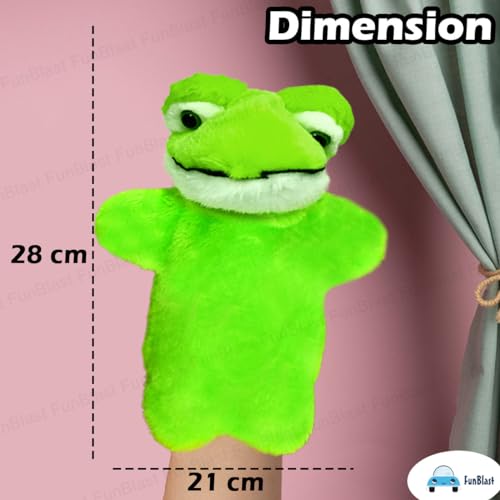 Image of FunBlast Plush Hand Puppets for Kids - Animals Hand Puppet Toys, Soft Hand Puppets for Kids, Story Telling Puppet for Kids, Hand Puppet Toy, Fun Play Learning Toys (Frog)
