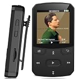 Lettore MP3 32GB Bluetooth 5.3, Mini Portatile da 29g con Funzione Resume, Riproduttore Musicale Sportivo con Clip e Pulsanti Fisici, Radio FM, Dittafono, Espandibile fino a 128GB