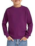 Haloumoning Boys Geometric Texture Sweatshirts Fashion Crewneck Long Sleeve Pullover Shirts 5-14 Years Purple