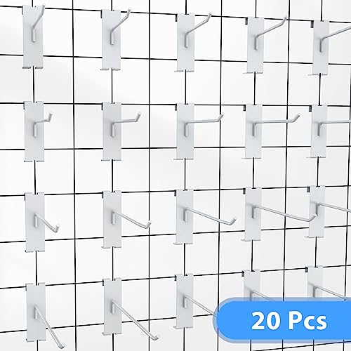 Beaptcely 50 Pieces Gridwall Hooks Gridwall Accessories Gridwall Panel Hooks Metal Gridwall Hanging Hooks Hangers White Commercial Grade Gridwall Pegs For Garage Shop Retail Display (50, 6 Inch) #TOP4