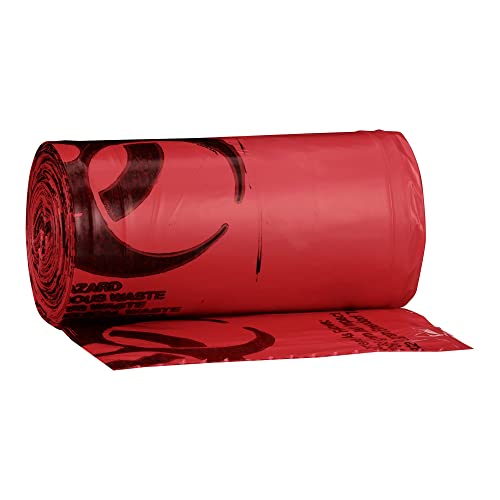 McKesson Infectious Waste Bags - Star-Sealed Bottom, 1.05 mil - Red, 7 gal - 10 gal Capacity, 24 in x 24 in, 500 Count