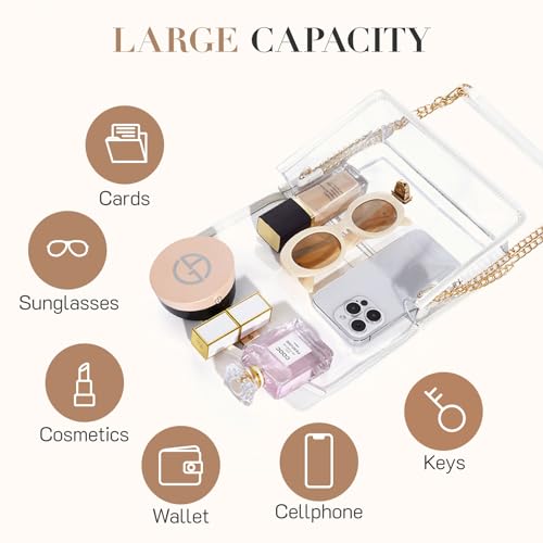 Image of Missnine Clear Bag for Stadium Events Clear Crossbody Purse Stadium Approved Women Transparent Shoulder Bag for Concerts
