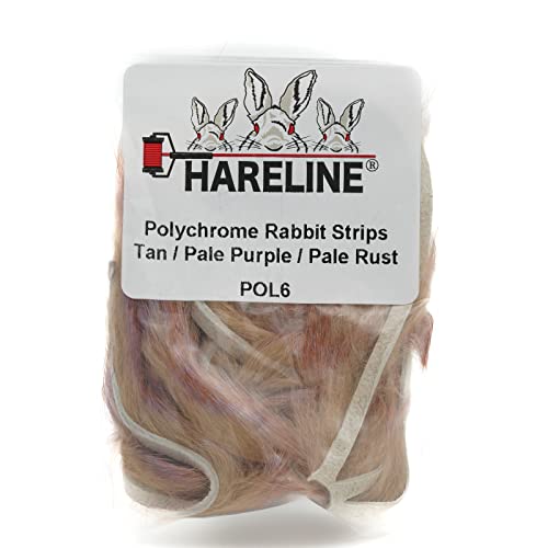 Hareline Fly Tying Polychrome Rabbit Strips - Multicolor Rabbit Fur for Streamers, Leeches & Baitfish Flies