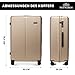 WITTCHEN Stripes Line Großer Koffer 76,5 x 50 x 29 cm (XL) | Hartschalen-Trolley ABS 96 l, 4 Rollen 360° | Koffer groß für Lufthansa/Eurowings/Ryanair, zahlenschloss, teleskopgriff | Farbe: Gold