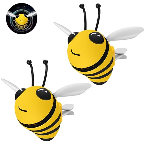 Image of Car Clips Cute Bee Automotive Air Outlet Creative Car Vent Clip Interior Accessories Decor for Men Women (Yellow, 2 Pack)