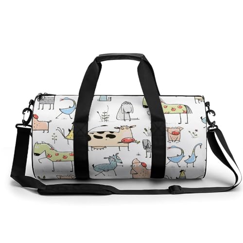 Sac de sport vache porc chien pour gym et fitness de 45cm