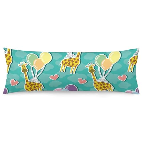 Giraffe and Balloon Body Pillow Cover Lightweight Long Pillow Case for Cushion Sofa Living Room Bed 20