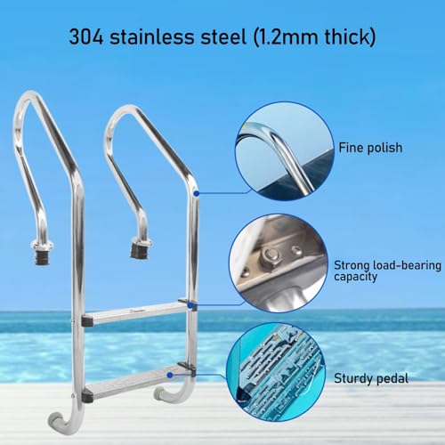 Escalera para piscina Inoxidable 2 peldaños miniatura 3