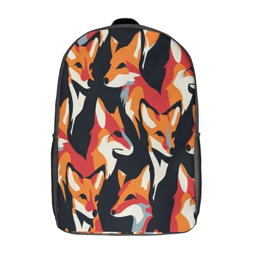 Sac à dos scolaire renard 17 pouces avec imprimé 3D pour les livres et le voyage des enfants