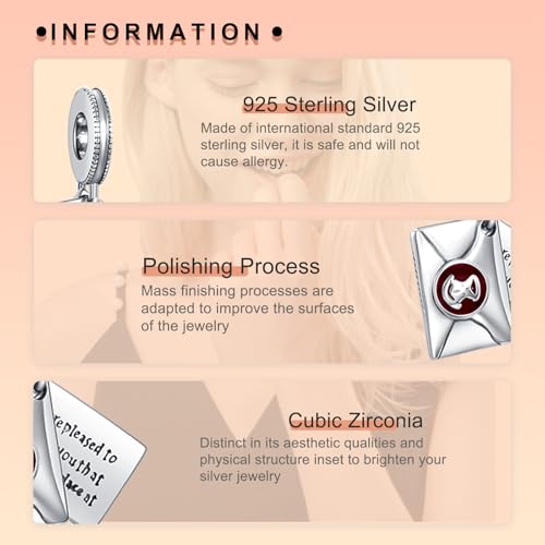 Image of S925 Sterling Silver Romantic Charm Pendant, Gifts for Family Friends Girlfriend, Valentine's Day Birthday Christmas Anniversary, Bracelet Necklace Bead Dangle Charm for Women Jewelry