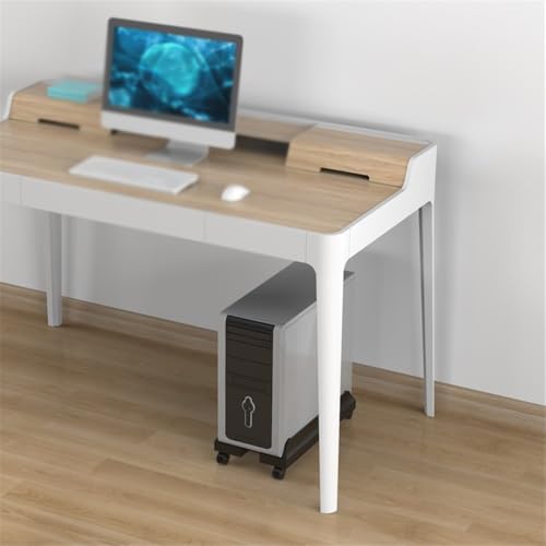 Soporte para CPU, Carrito Móvil Ajustable con Ruedas Bloqueables, Ideal para Torre de PC y Escritorio, Negro/Blanco (Blanco) miniatura 7
