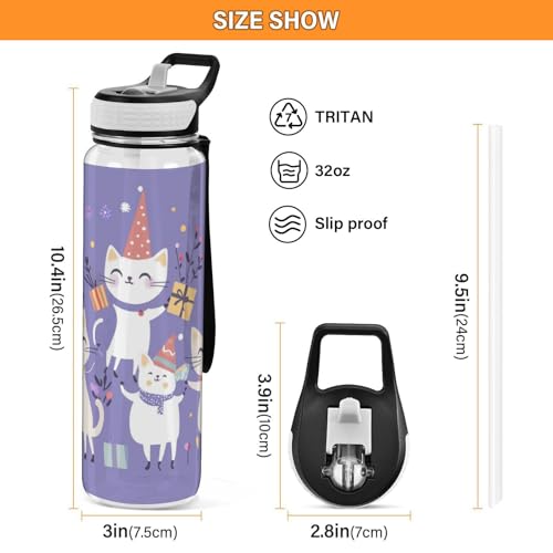 Bouteille d'eau violette 946 ml en Tritan sans BPA réutilisable - 4