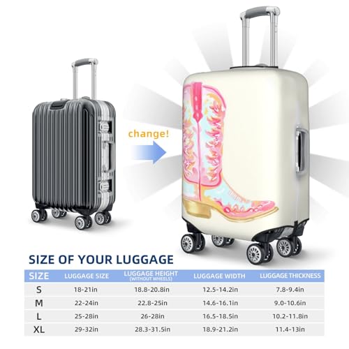 Western Cowboy Boot Minimalist Elastic Travel Luggage Covers Dustproof Scratch-Resistant Suitcase Protector Fit 22-24 Inch4