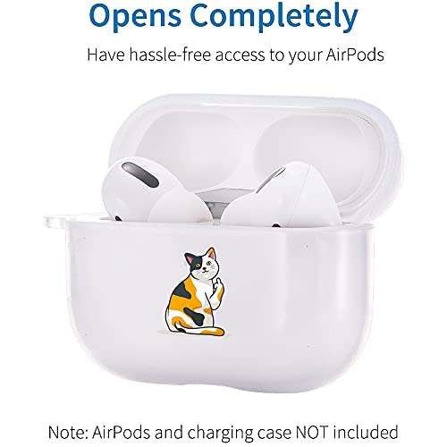 Idocolors Clear Cute Cat Case For Airpods Pro With Carabiner,Shockproof Tpu Case Cover For Airpods 3 Charging Case, Funny Cat Soft Flexible Protective Transparent Case #TOP3