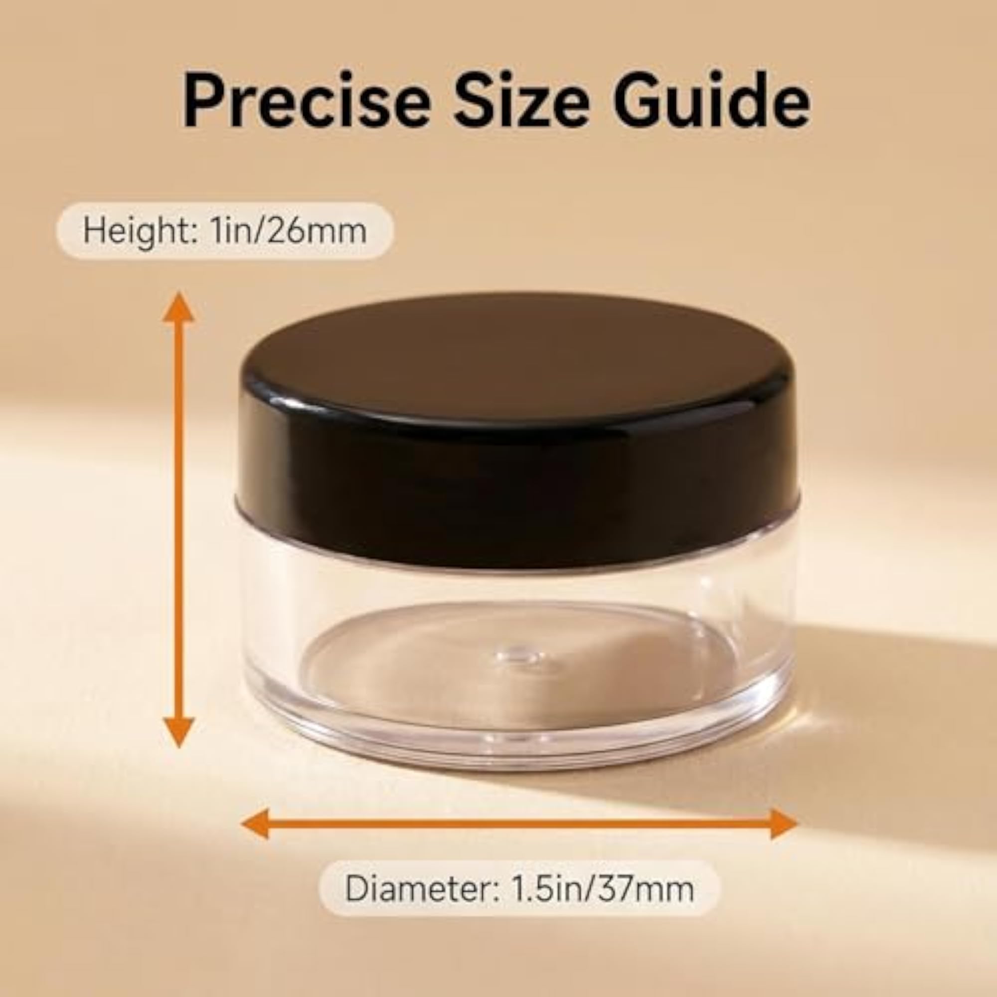12Pcs 15 Gram Refillable Black Plastic Screw Cap Jars