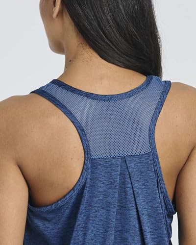 Real Essentials 5 Pack: Women's Racerback Workout Tank Top Mesh Back Dry-Fit Sleeveless Running Gym (Available in Plus Size) - Image 6