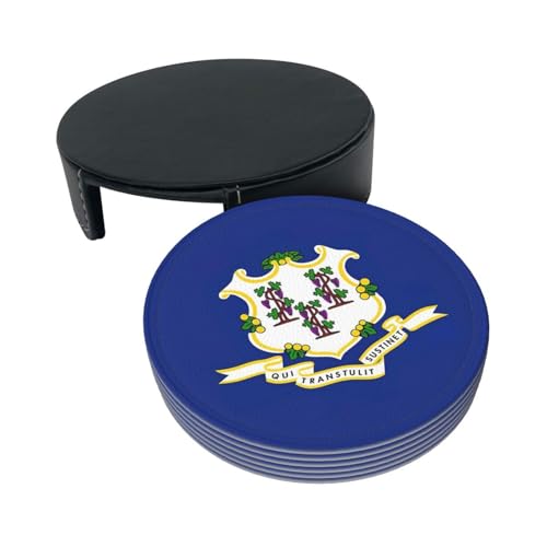 Dessous de verre Connecticut en PU premium aspect cuir pour salon