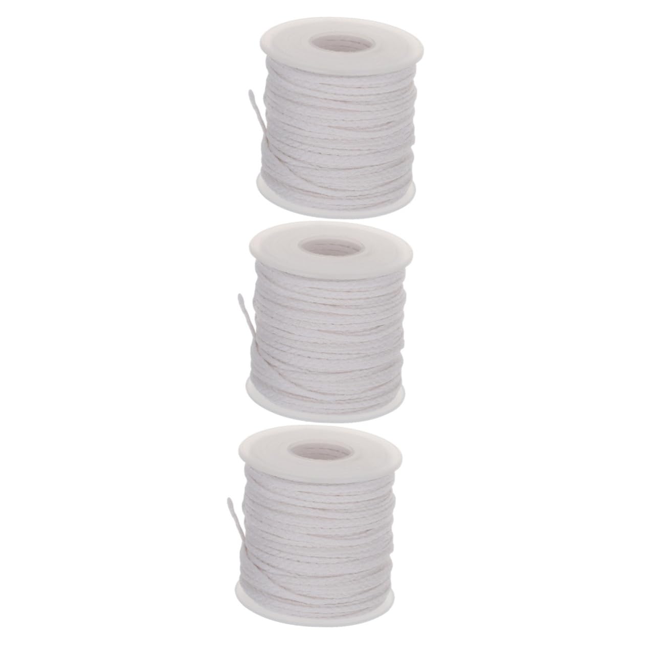 Lurrose 3rotoli Spool Di Stoppini Cotone Per Candele Fai Da Te Di Corda Intrecciata Per Creare Candele Artigianali Resistente e Riutilizzabile Perfetta Per Contenitori Di Varie Forme