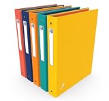 OXFORD Classeur A4 Dos 40mm 4 Anneaux Ronds, Bicolor Recycplus Couverture Carte Pelliculée...