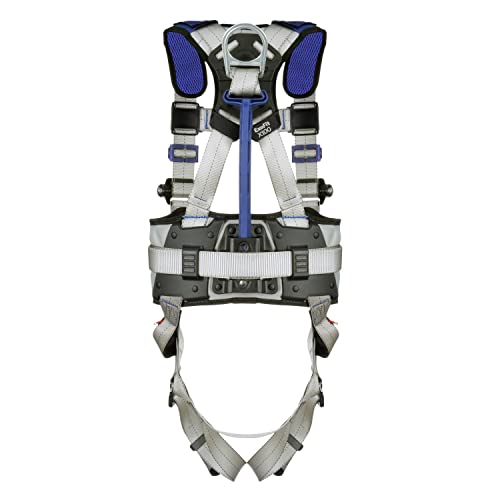 Image of 3M DBI-SALA ExoFit X100 Comfort Construction Positioning Safety Harness with Weight Distribution, OSHA, ANSI, 2 D-Ring Connections, Quick Connect Leg and Chest Buckles, Zinc Plated Steel, 1401051, M