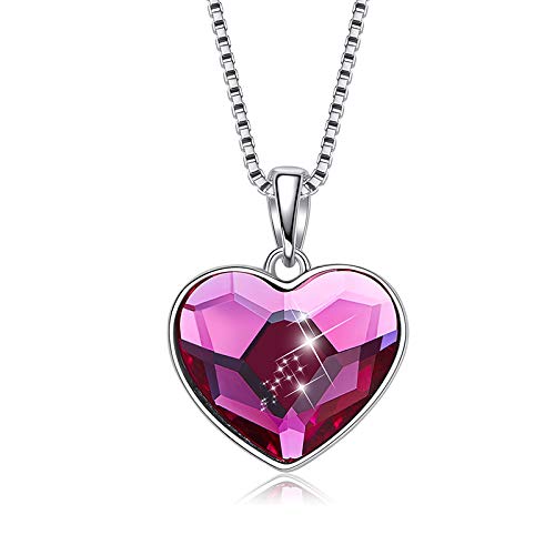 Collier cœur argent 925 et cristal romantique, le cadeau parfait