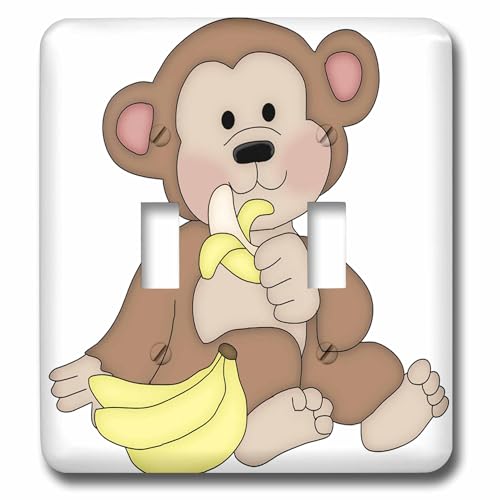Interrupteur à bascule singe mignon avec banane graphique multicolore haute tenue