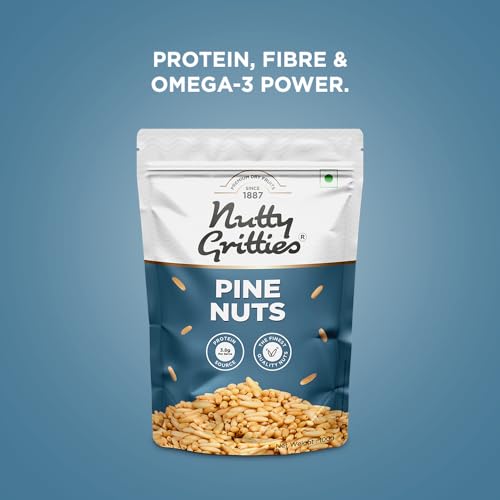 Image of Nutty Gritties Raw Pine Nuts Kernels 100g | Rich in Protein & Healthy Fats | High in Antioxidants | Healthy Snack | Resealable Pouch