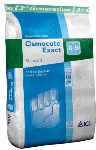 Osmocote Exact Standard 15-9-11+2MgO+TE Kontrollü Salınımlı Gübre, 8-9 Ay Etkili, Saksılı Bitkiler İçin, 25 KG