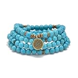 ❁ LONGUEUR : Chacune des 108 perles mesure 8 mm, pour une longueur totale d'environ 48 cm, permettant de le porter comme bracelet enroulé ou collier.